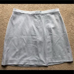 H&M Light Blue Stretch Front Flap Wrap Mini Skirt Size 12 Us New